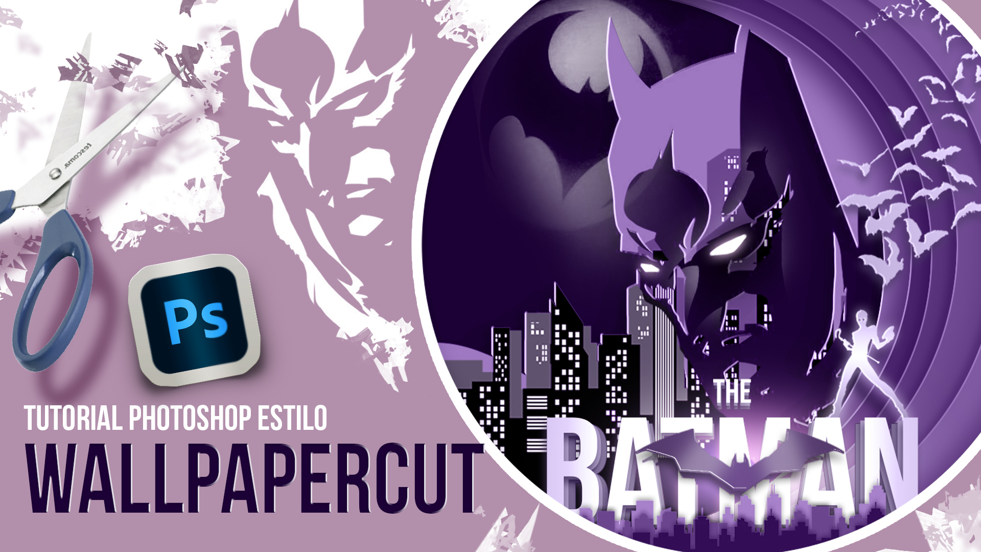 Lee más sobre el artículo Póster estilo papercut (the Batman) con Photoshop
